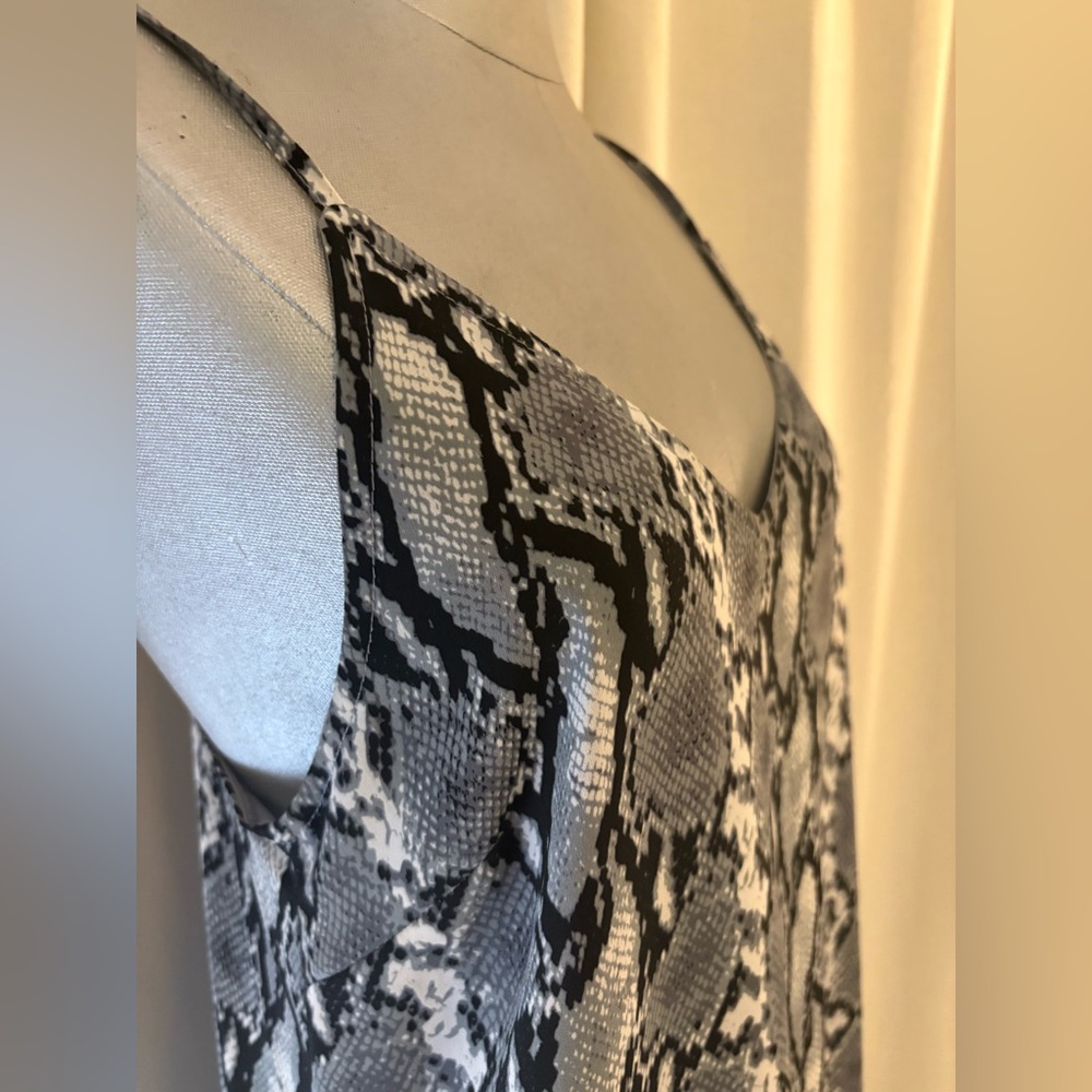 BuddyLove Snake Print Maxi Slip Dress Lined Side Slits Adjustable Straps Small - Picture 4 of 12